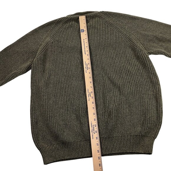 LL Bean Roll Neck Sweater Mens Size XXLT Tall 100% Cotton Heather Green - Picture 7 of 7